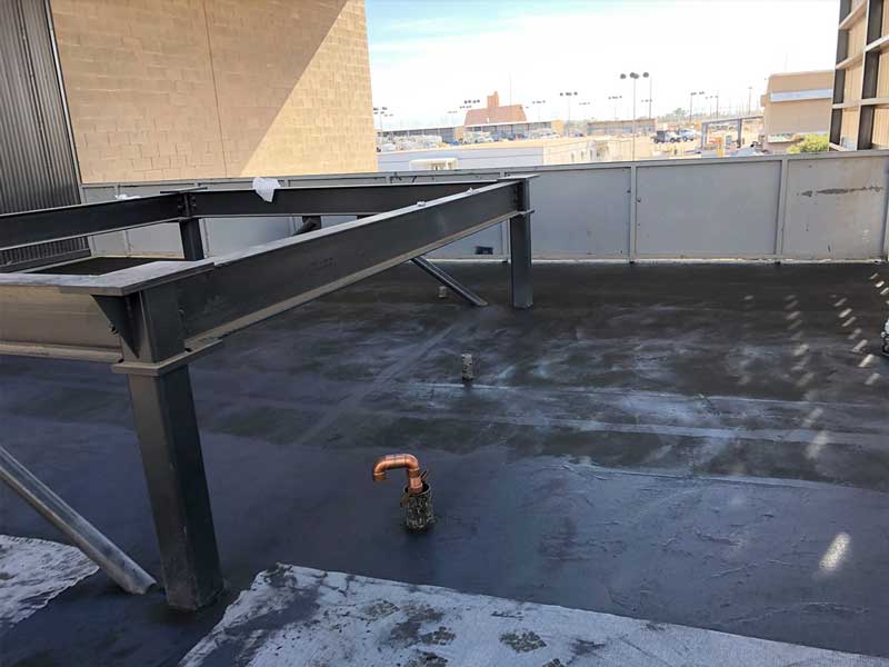 Severely Water Damage Rotted Roof Concrete Pits