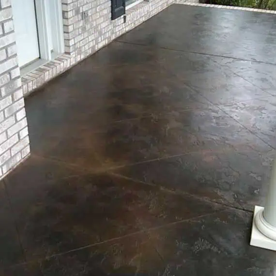 Interior Acid Stained Concrete Overlay Finish