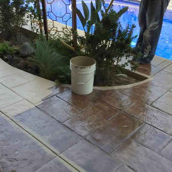 Exterior Driveway / Walkway Acid Stained Surface