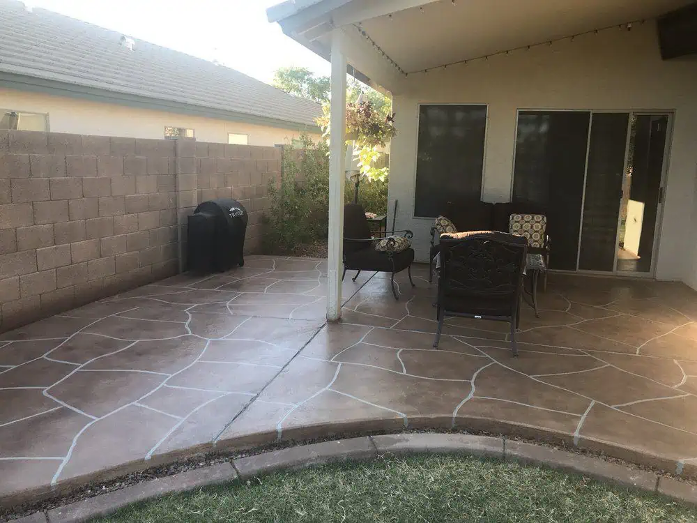 Faux Flagstone Custom Stained Concrete Patio