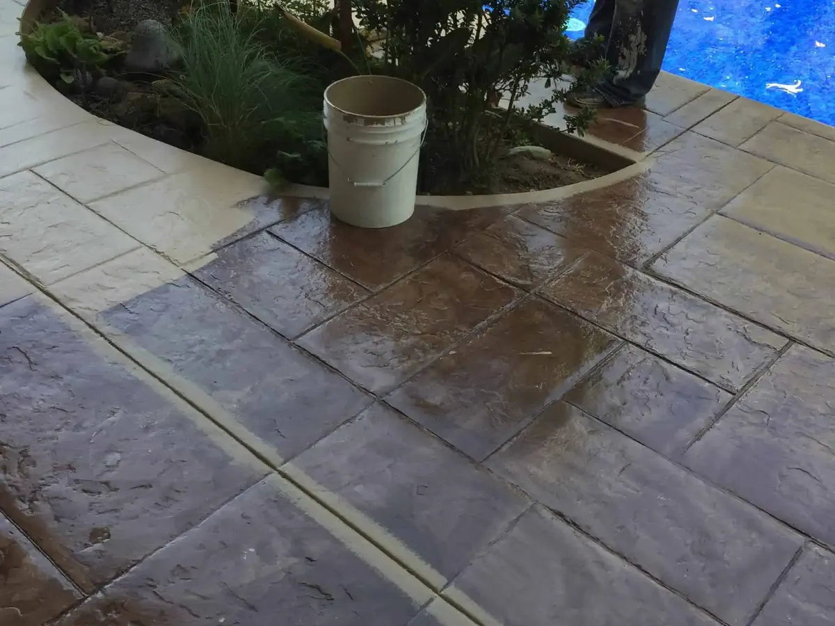 Pool Deck Stain Restoration Progress