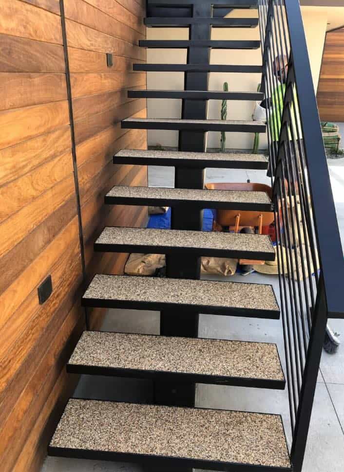 Epoxy Pebble Resurfaced Custom Staircase System