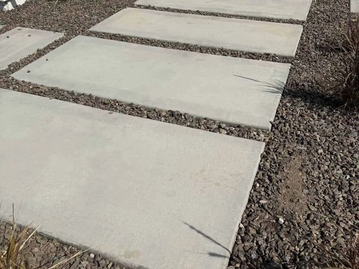Dull Stained Grey Base Patio Before Stone Spray