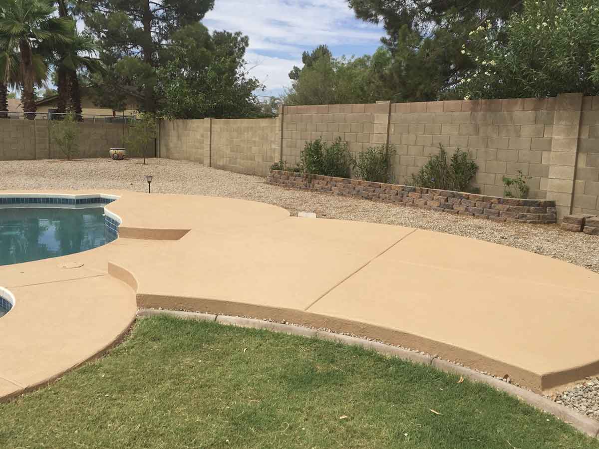Completed Acrylic Pool Deck Patio Walkway