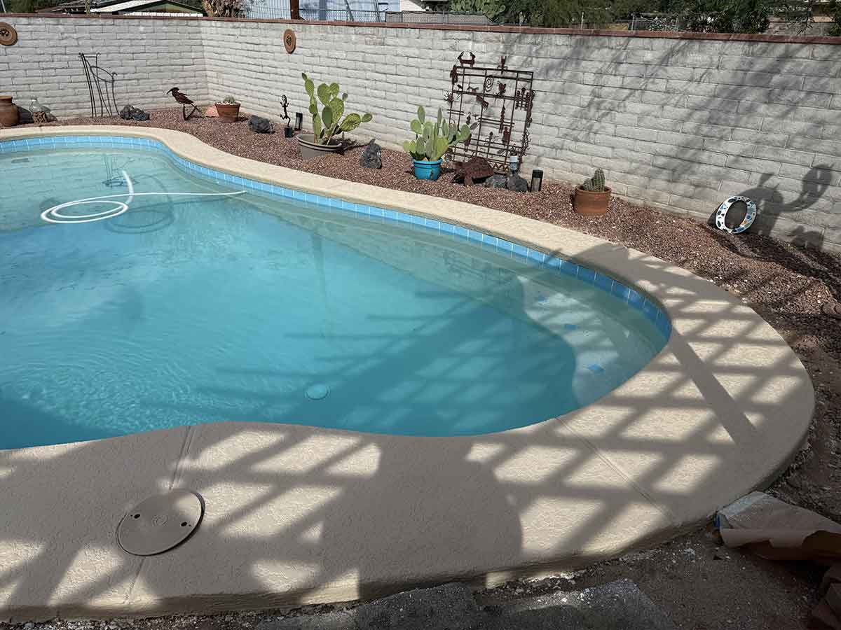 Completed Kool Deck Finish With Paver Border