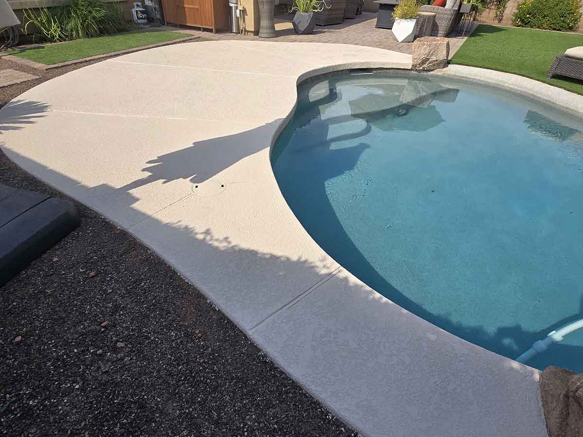 Clean Cool Deck Finish Along Pool Edge