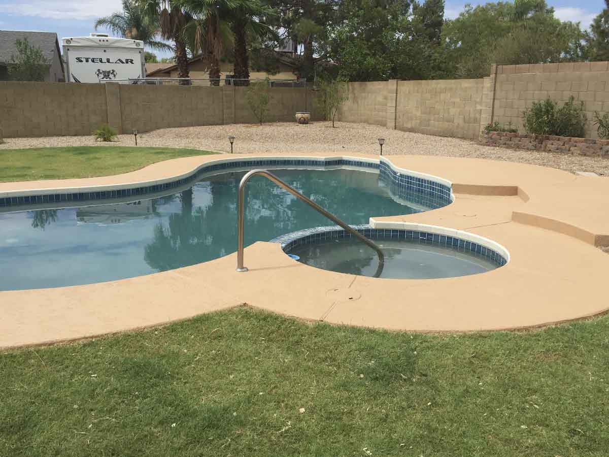 Completed Kool Deck Pool Surround With Lawn Border